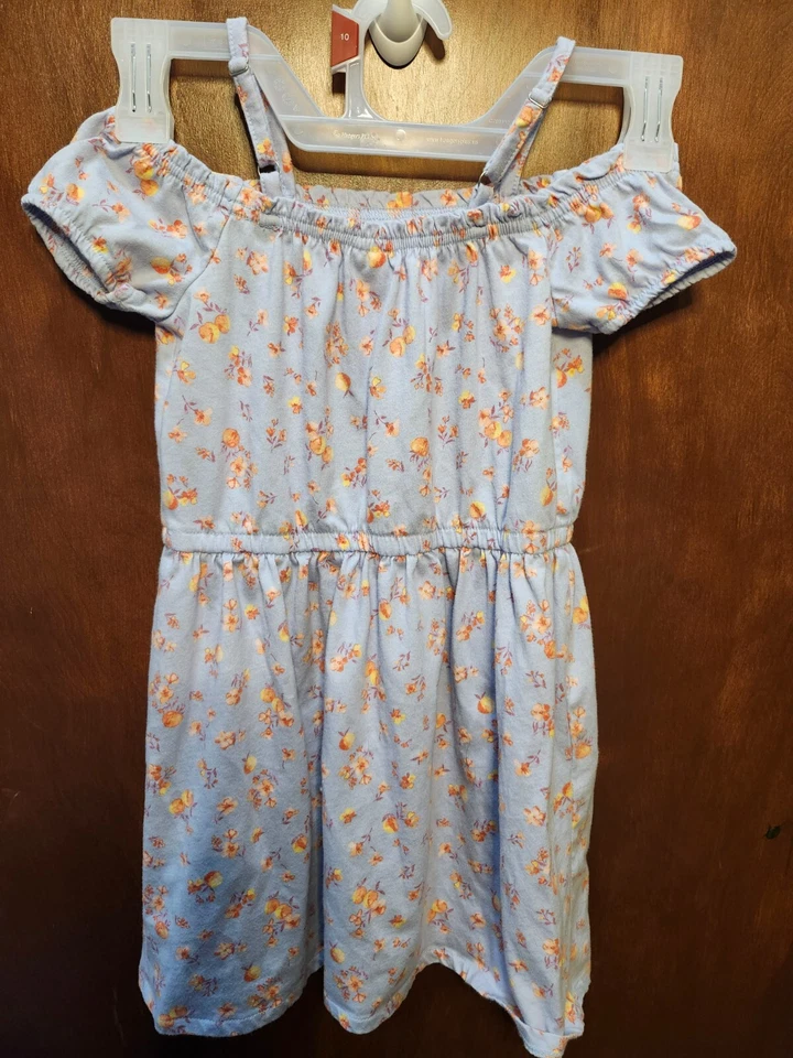 Vestido de verano para niña OshKosh b'Gosh azul estampado melocotón talla/talla 6/6x o 6 1/2A Foto 3 de 4