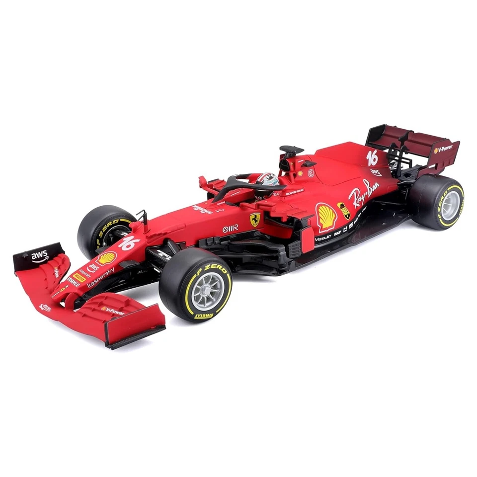 Burago Ferrari Racing SF21 Modellino in scala 1:18 Charles Leclerc Formula 1 - Immagine 2 di 4