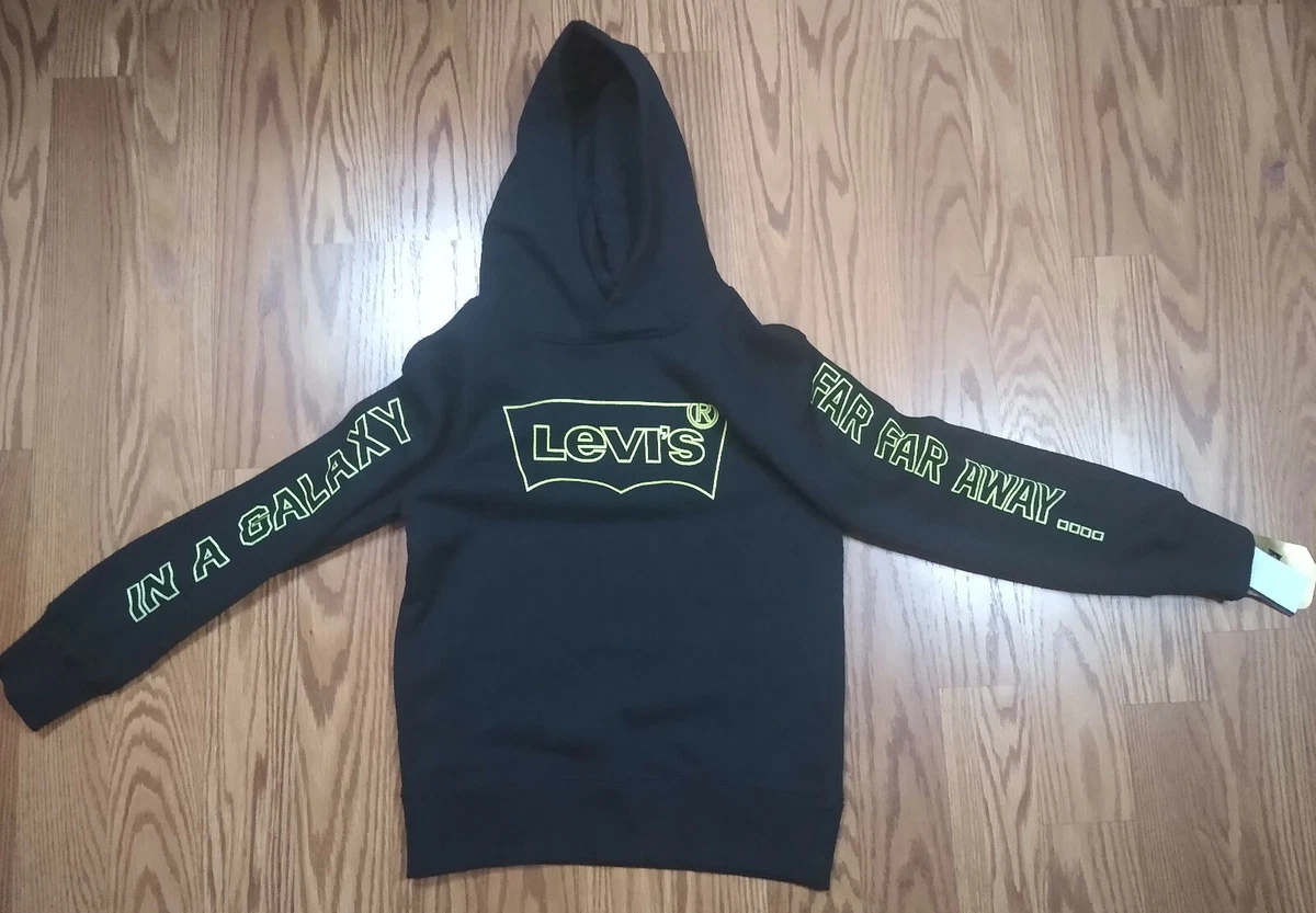 Levi s Star Wars Hoodie Boys Size Small Black Neon Green FREE