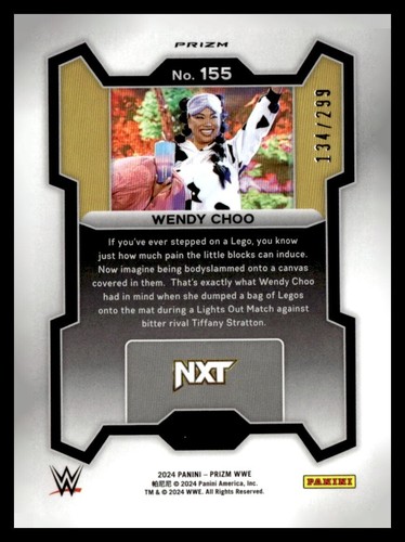 2024 WWE - Prizm - Red /299 - #155 Wendy Choo No 97 - Picture 2 of 2
