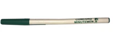 Elkhart, IN “Concord Minutemen” Green & White Vintage Promotional Plastic Pen