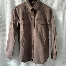 NWT Young Fabulous Broke taupe blingy shirt and pant set women's S Nashvegas