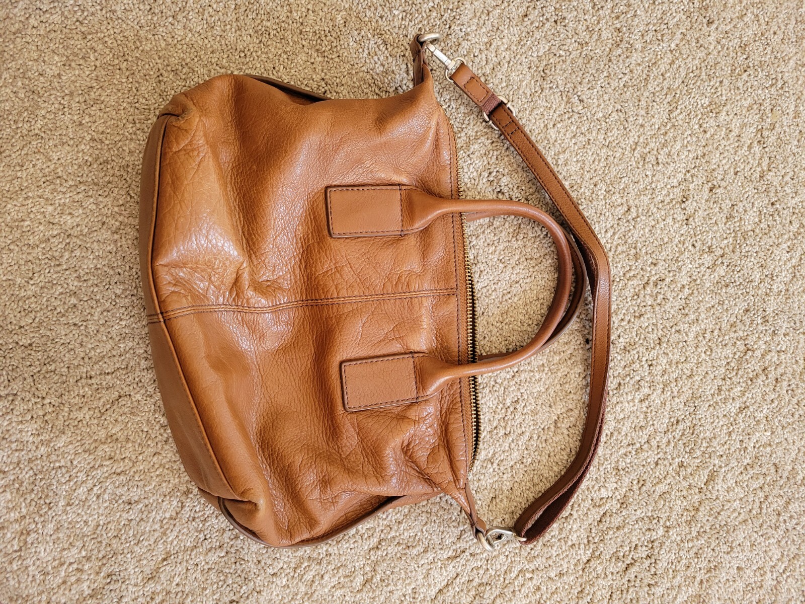 FOSSIL TAN LEATHER CROSSBODY BAG Gem