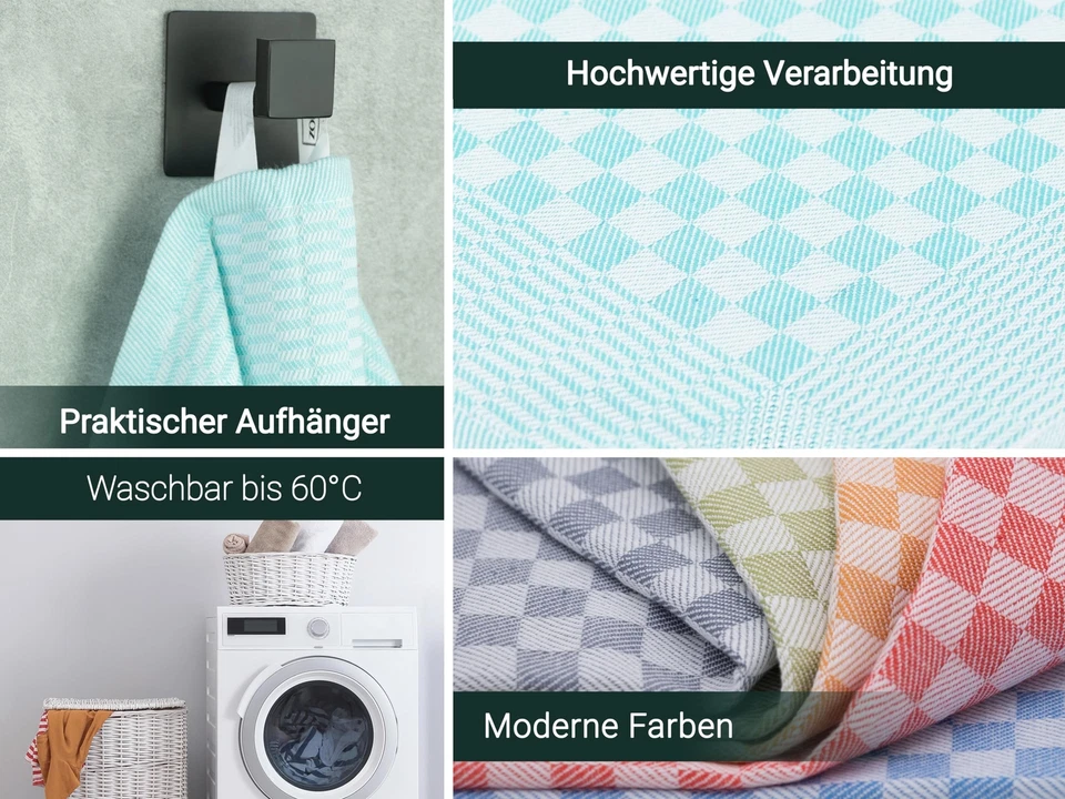 10er Set Geschirrtücher Baumwolle in 46x70 cm - super saugstarke und robuste ... - Bild 4 von 4