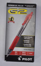 G2 Premium Gel Roller Pens Bold Point 1mm 12 Pack Red Comfort Grip 31258