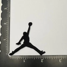 Black  - Air Jordan Jump Man 2 inch Sew/Iron On Embroidered Badge Jeans Bag, Hat