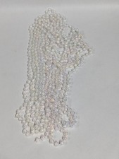 White Iridescent Pearl Beaded Christmas Garland Rope 18 Feet Long