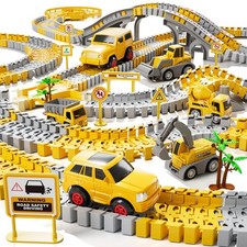 iHaHa 236 PCS Construction Toys Race Tracks for Boys Kids Toys, 6 PCS