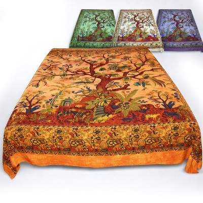 Tagesdecke Bettüberwurf  TREE OF LIFE  Baum des Lebens LEBENSBAUM Dekotuch Batik
