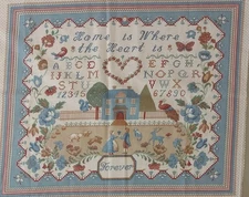 Joan Kessler/Concord~"Home Is Where The ❤ is Sampler"~Cotton Fabric~18.75"x16.25