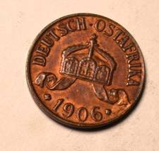 1906 j German East Africa 1/2 Heller coin