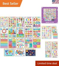 18 Educational Posters for Toddler Learning   Vibrant ABCs  Number Charts