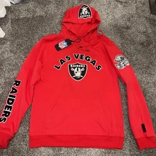 Las Vegas Raiders Pro Standard Red Hoodie W/ Patches Stitched Mens Sz M Rare