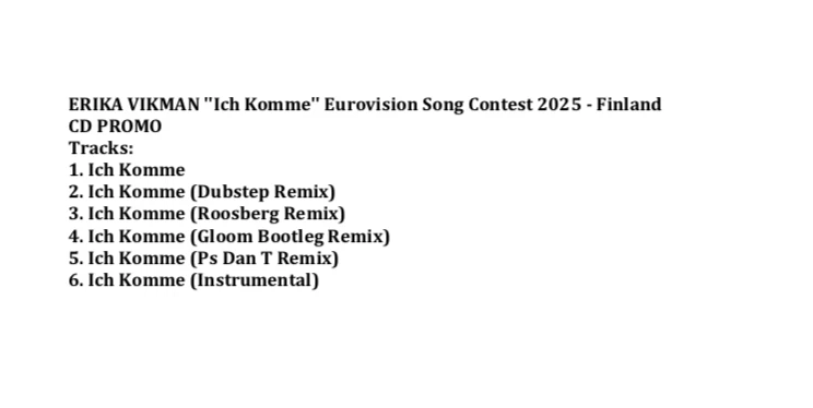 ERIKA VIKMAN ''Ich Komme'' Eurovision Song Contest 2025 - Finland - Image 2 of 2