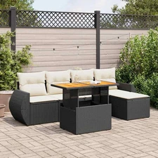 Garden Sofa Set Black
