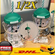 2026 Xmas STARBUCKS New Glass Bear Cold Cup W...