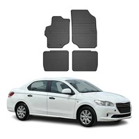 Omac Gummi FußMatten FüR Peugeot 301 2012-2019 Automatten Gummi TPE Schwarz 4Tlg