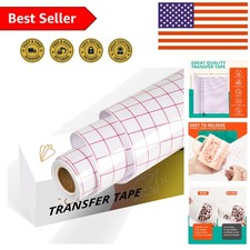 12" x 12 FT Vinyl Transfer Tape with Red Alignment Grid - Medium Tack Precision