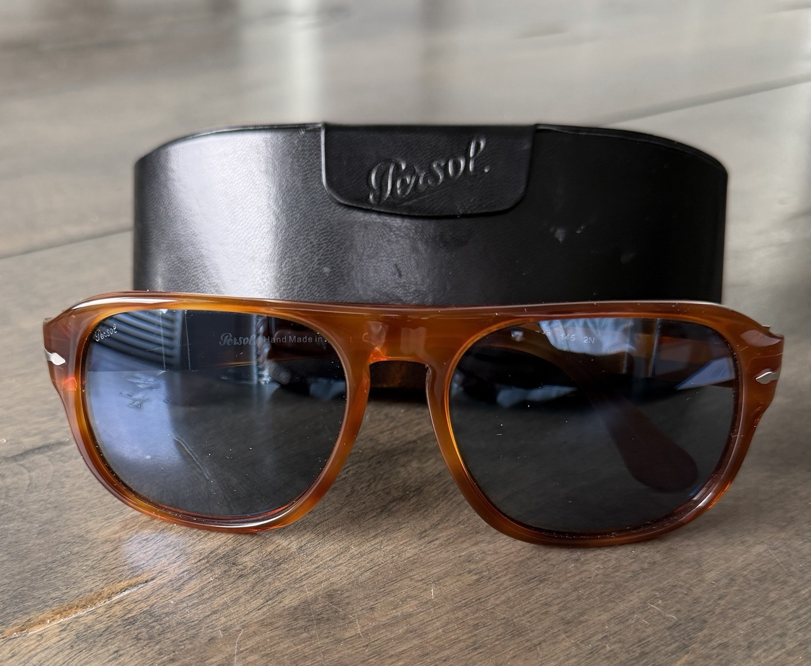 PERSOL 3310S 96 56 Terra Di Siena Blue Unisex 57 mm Sunglasses “Jean”