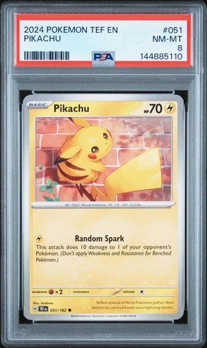 2024 POKEMON TEF EN-TEMPORAL FORCES #051 PIKACHU PSA 8