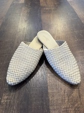 Women s ivory Woven Pointed Toe Slip-On Mule ...