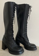 Vintage DESTROY Platform Boots Black ROCKET EU Size 39 US size 8