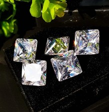 100 Ct 5 Pcs Natural EGL Certified White Zircon Princess Cut Loose Gemstone Lot