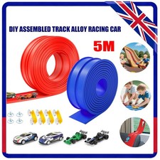 Flexible Race Track for Kids DIY Double-Track Racing Car Ramp Toy W/4 Race Cars