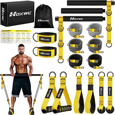 Pilates Equipment, Portable Pilates Bar Kit with Resistance Bands, Professional