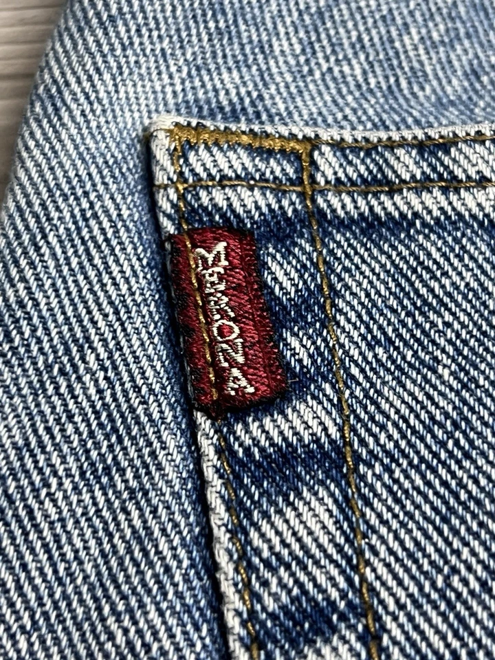 Jeans masculino vintage Merona curto tamanho 32 jeans pai jorts lavagem média anos 90 Y2K - Imagem 4 de 4