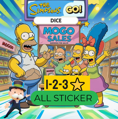   Monopoly Stickers Go - The SimpSons Go_ 1-2-3_ All sticker -cheap 