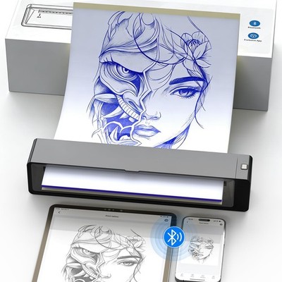 Wormhole Tattoo Stencil Printer Wireless Bluetooth 2,500mAh Battery Portable ...