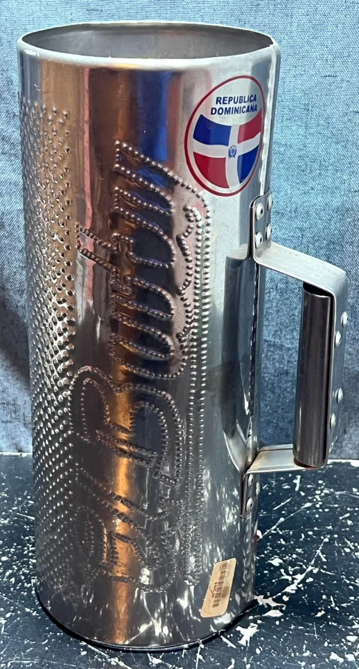 DOMINICAN GUIRA El Buscon Metal Merengue Percussion Musical Instrument 12" Tall - Image 3 of 4
