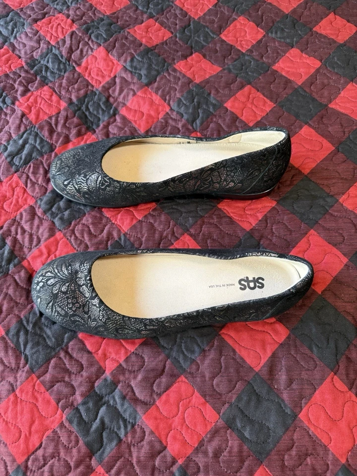 Zapatos planos florales negros escénicos SAS para mujer talla 11 Foto 3 de 4