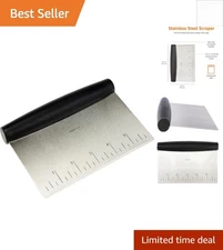 Elegant Multi-Purpose Stainless Steel Scraper-Chopper with Contoured Grip, 6"