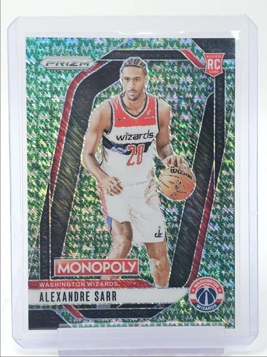 ALEXANDRE SARR 2024-25 PANINI PRIZM MONOPOLY ROOKIE GREEN MONEY RC /20 Q0836