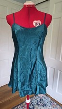 Victoria's Secret Green 100 Silk Slip Nightgown Negligee Dress Late 1990s Sz S
