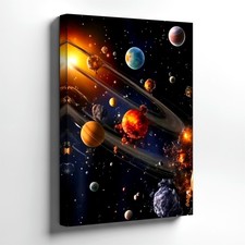 Canvas Space Galaxy Planets Stars Cosmic Solar System Living Bedroom House Decor
