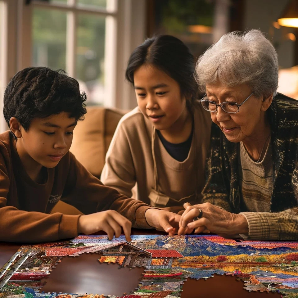 NUEVO Rompecabezas White Mountain 1000 Piezas RETIRO FAMILIAR Cabaña en Bosques David Maclean Foto 4 de 4