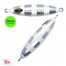 2pcs Eddie Bomb 450g silver GLOW Bluefin tuna Vertical Fast fat Sinking Torpedo