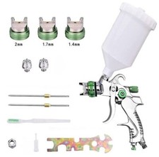 AEROGRAFO PER VERNICIARE AD ARIA COMPRESSA SERBATOIO 600ML 3 UGELLI 2.0 1.7 1.4