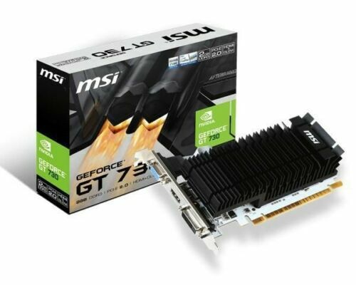 MSI NVIDIA Geforce GT730 2GB GDDR3 Low Profile Graphics Card - Picture 1 of 3