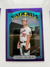 STEPHEN STRASBURG 2021 Topps Heritage High Number PURPLE CHROME Hot Box #621