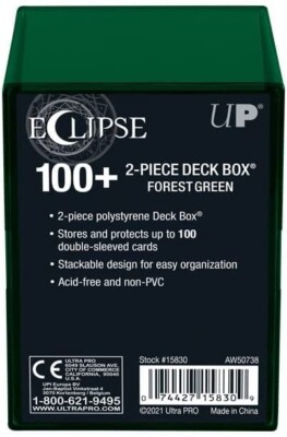 Ultra Pro Eclipse 2-Piece Deck Box: Forest Green -Cards or Board Games storage