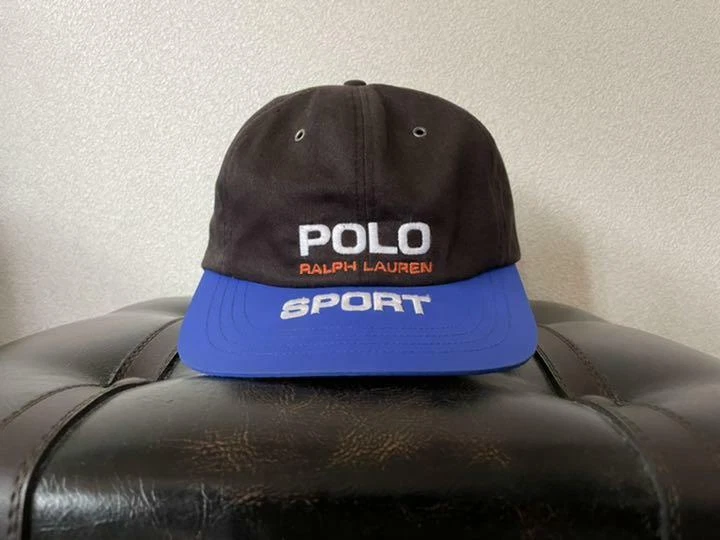 POLO SPORT RALPH LAUREN Cap Hat Men Black Blue Cotton Vintage 90&