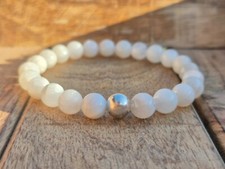 Mondstein Armband 925 Silber Perle Perlenarmband Naturstein Partnerarmband