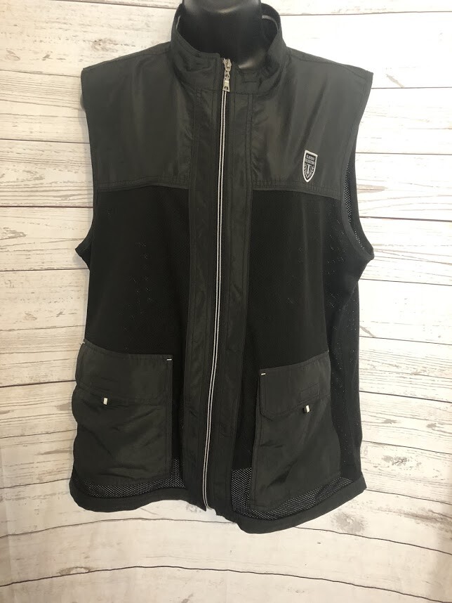 Claudio Valentino Women's Full Zip Vest Black Size L Large