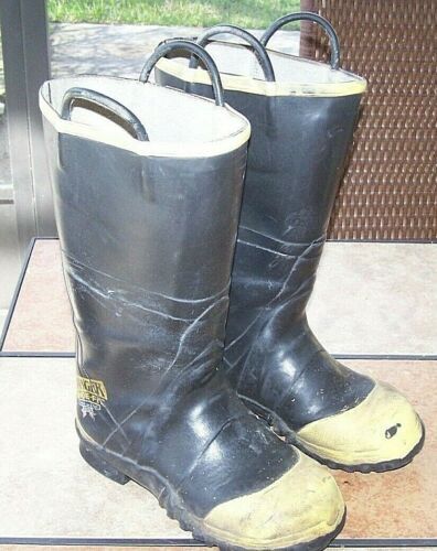 USA MADE RANGER Shoe Fit Fire Fighters Black BOOTS Men's 8.5 M Steel Toe