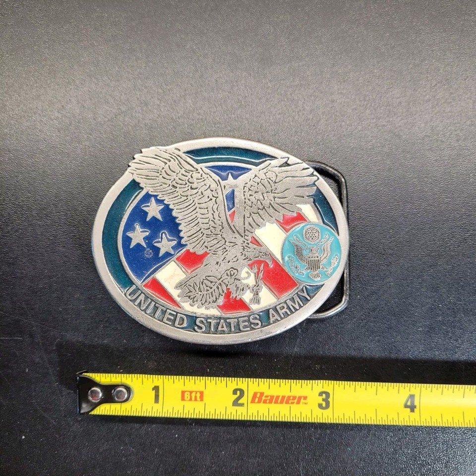 United States Army Flag Eagle Military Belt Buckle US Red White Blue eBay