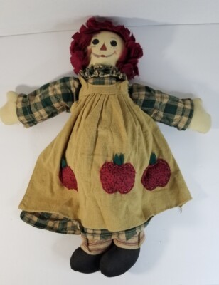 Vintage Fabric Art Doll Raggedy Ann 16 ''